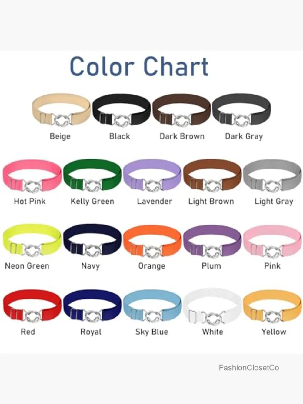 Stretch Belt Adjustable Web Belt Metal Buckle Dress Belt